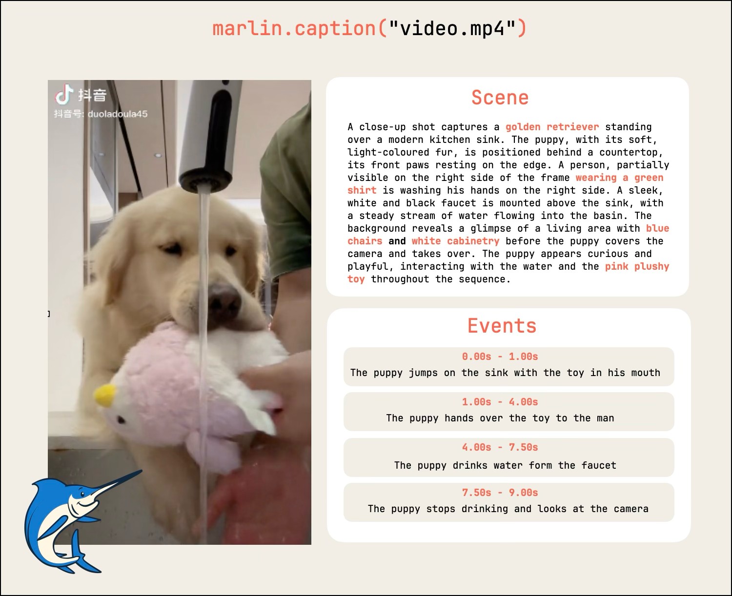 Marlin caption mode example