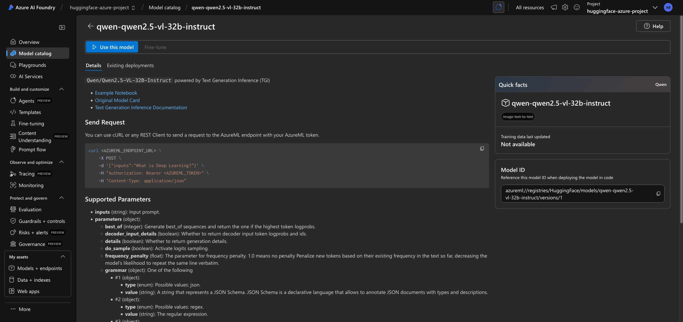 Qwen2.5 VL 32B Instruct on Azure AI Foundry